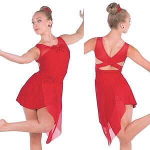 Red Dance costume 20609 We Both Know lyrical embellished MA-Medium adult